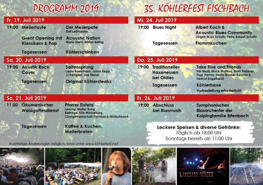 35. Köhlerfest Fischbach 2019 Programm